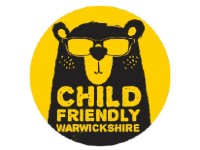 child friendly warwickshire yellow logo