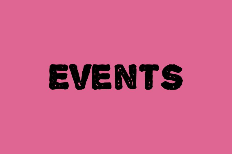 Events - text on purple background