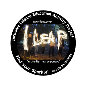 the phrase ILEAP written out in lights with in a black circle.