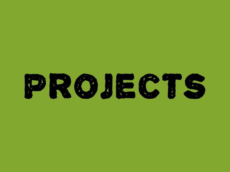 Green Background with black text "Projects"