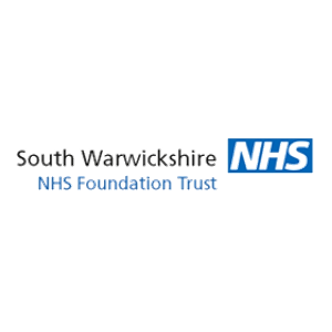 NHS blue logo and the text &#039;south Warwickshire NHS Foundation Trust&#039;
