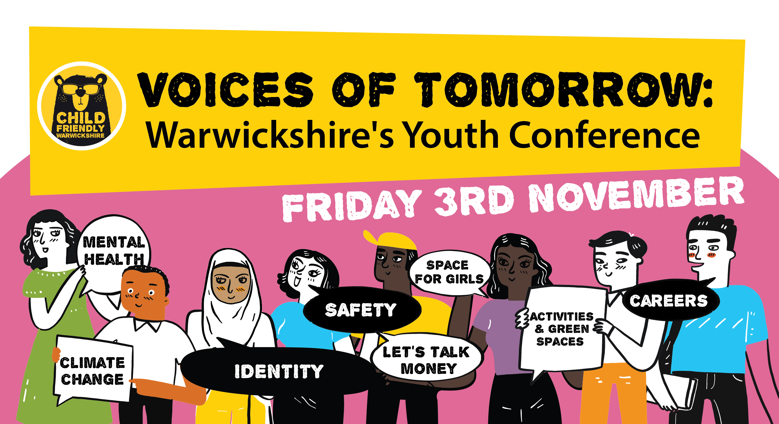 Voices of tomorrow conference promotional image