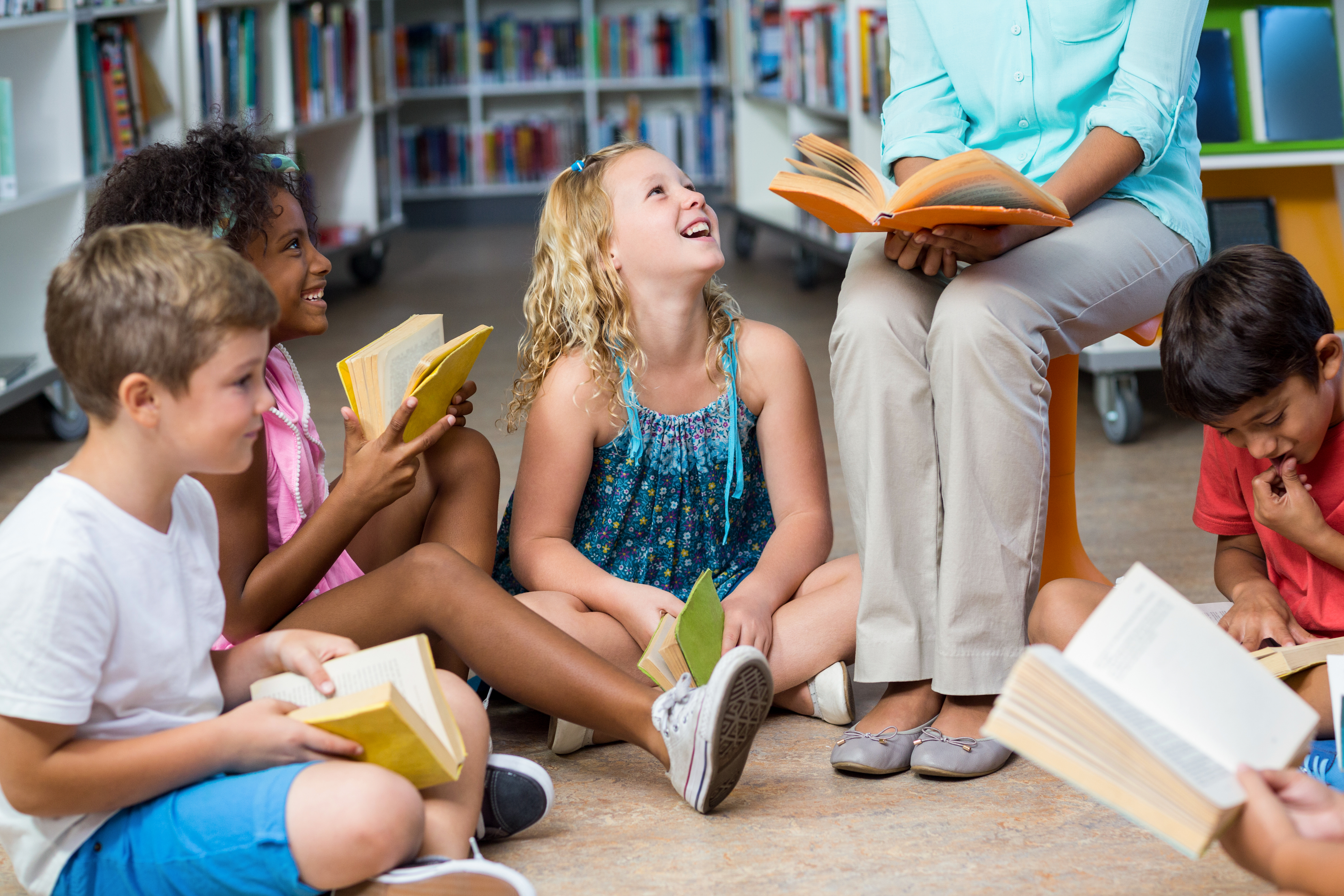 Children reading at school